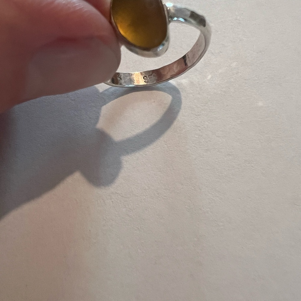 3 Sterling Silver Sea Glass Rings - Picture 6 of 10